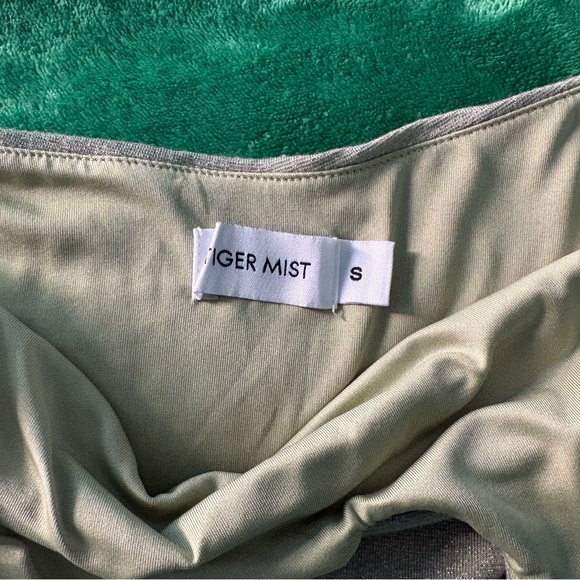 Tiger Mist Green Sparkle Backless Halter Mini Dress! - Picture 9 of 9